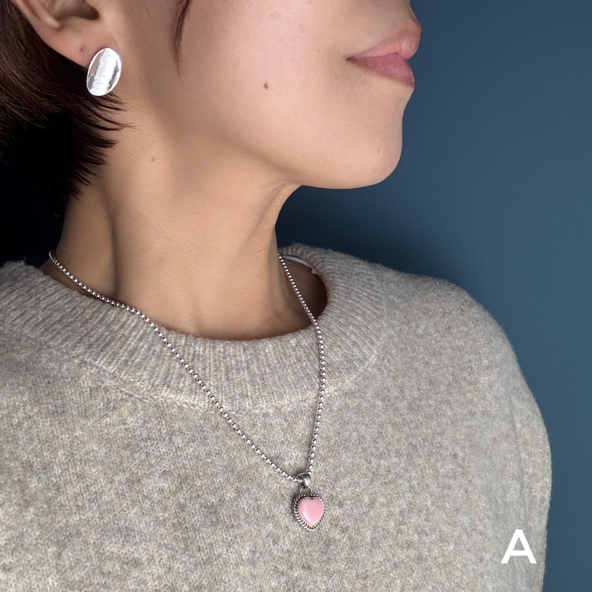 Indian Jewelry 》ハート コンクシェル ペンダント ネックレス