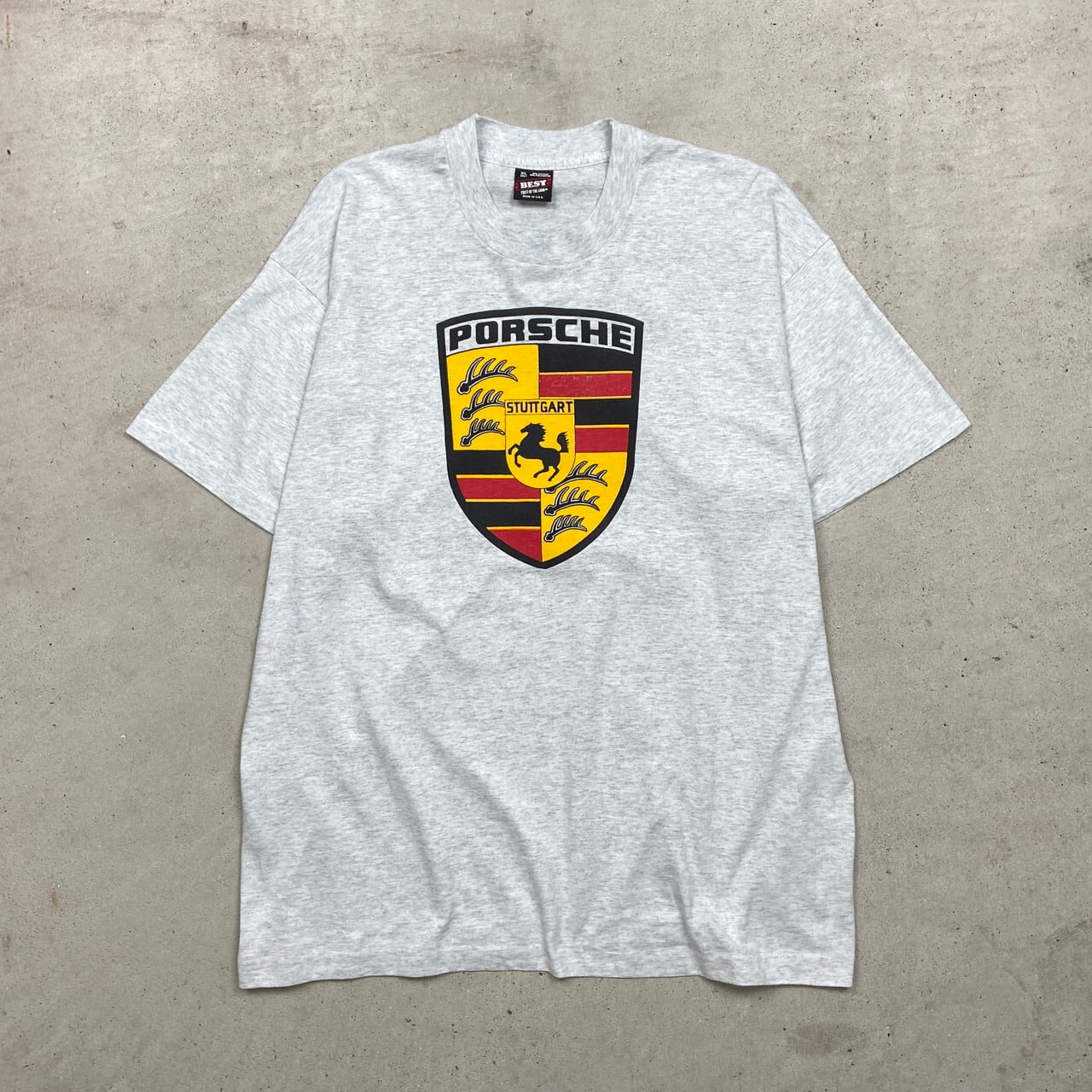 90年代 USA製 PORSCHE ポルシェ 車 モーターサイクルプリントTシャツ 
