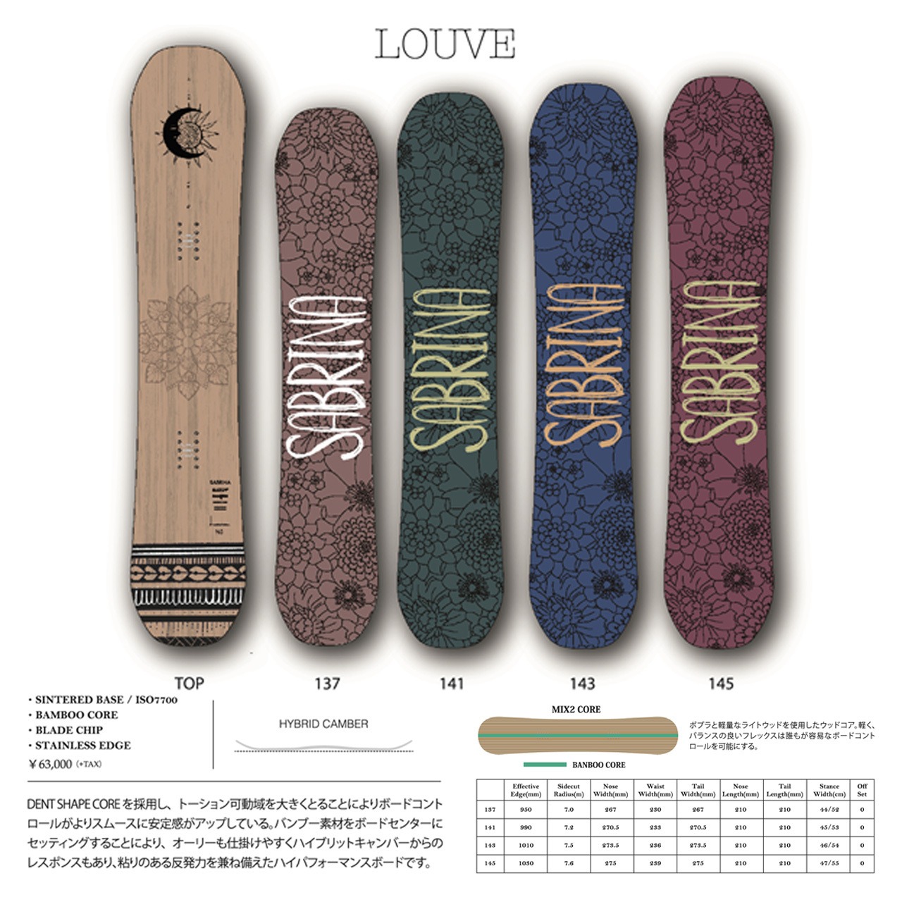 23-24 SABRINA LOUVE スノーボード サブリナ ローヴ カービング 