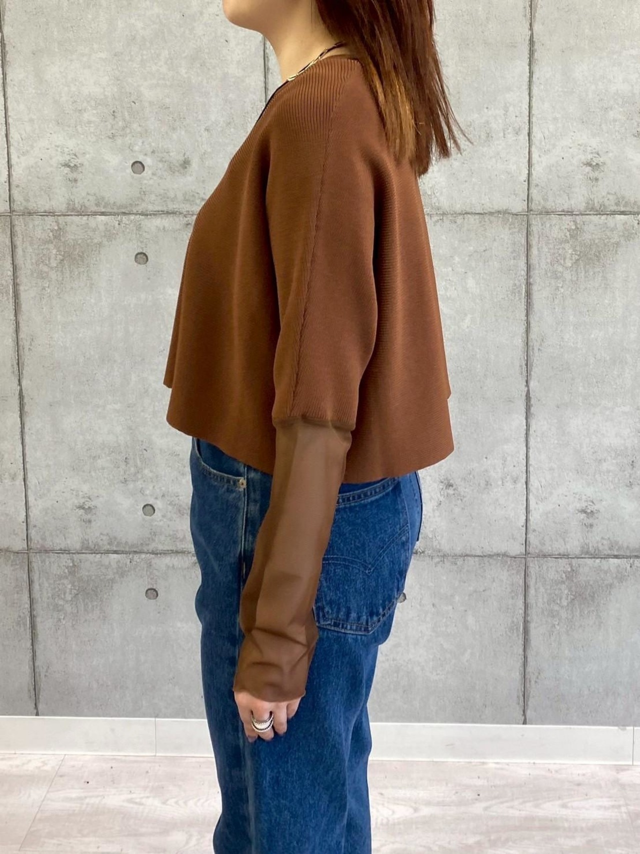 ロージー　Rosiee　袖チュール切り替えKnit　R751234