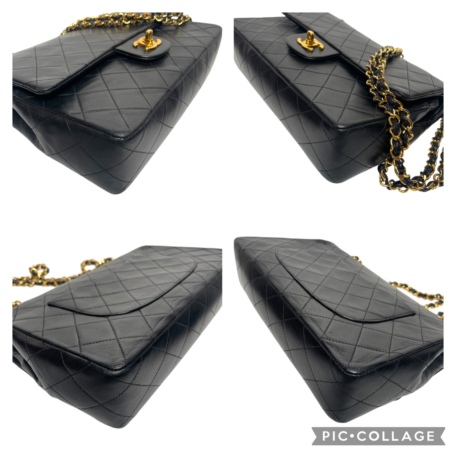 CHANEL シャネル マトラッセ ラムスキン ショルダーバッグ ブラック A