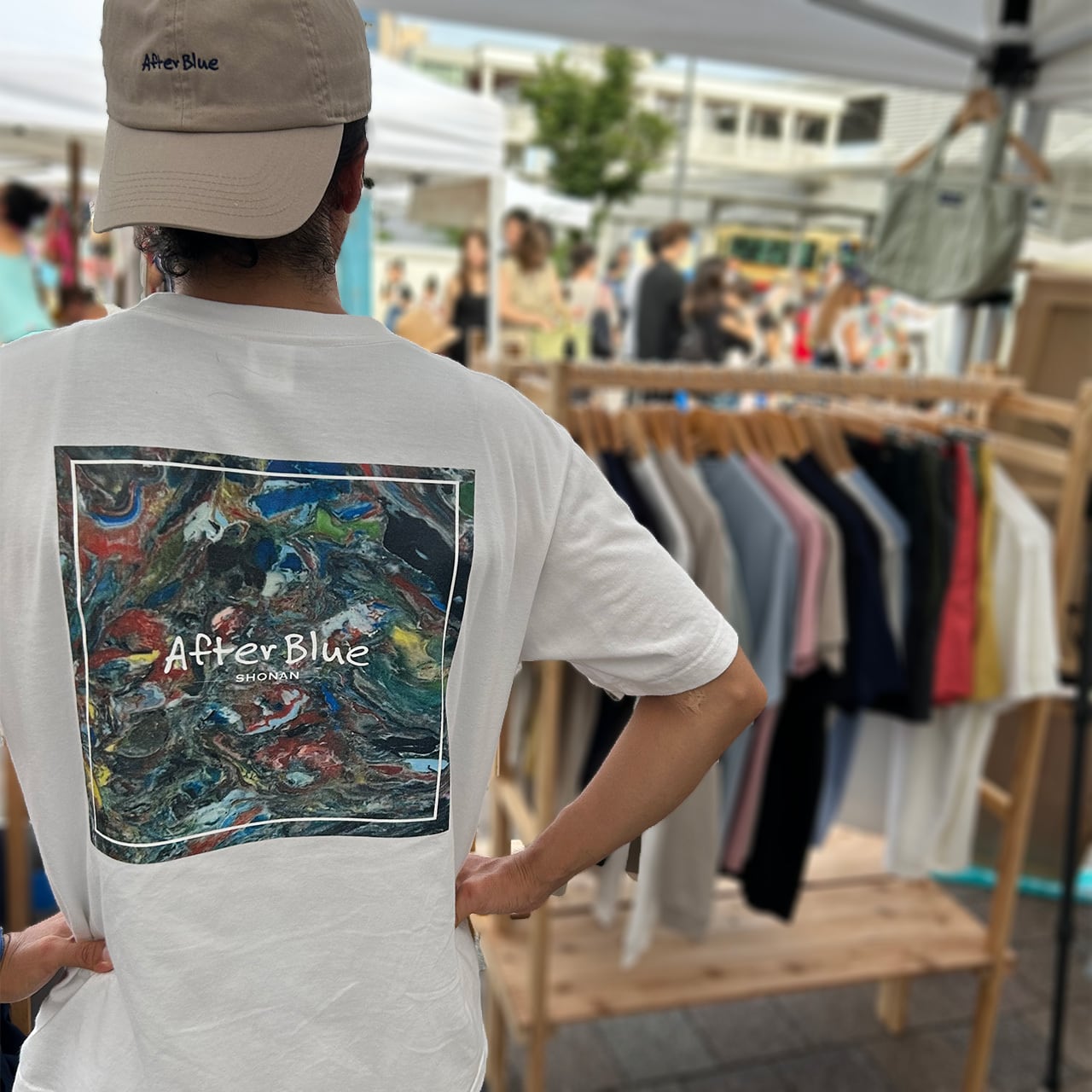 AfterBlue/アフターブルー back design Tシャツ ナチュラル