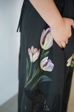 vintage lace skirt purple pansy