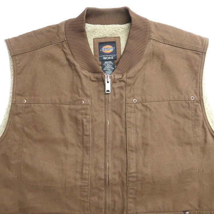 古着 ディッキーズ Dickies ダック ボア ベスト ブラウン 表記：XL