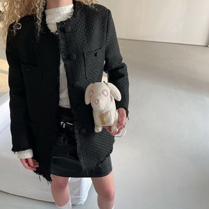 ブラックツイードフリンジジャケット　LT0040041