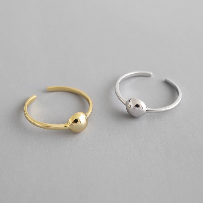 R043 リング ビーズ 指輪 silver925 シルバー ゴールド ニュアンス