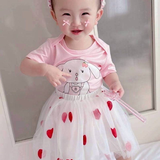 【Pico即納】size90.100.110 ハートチュールスカート