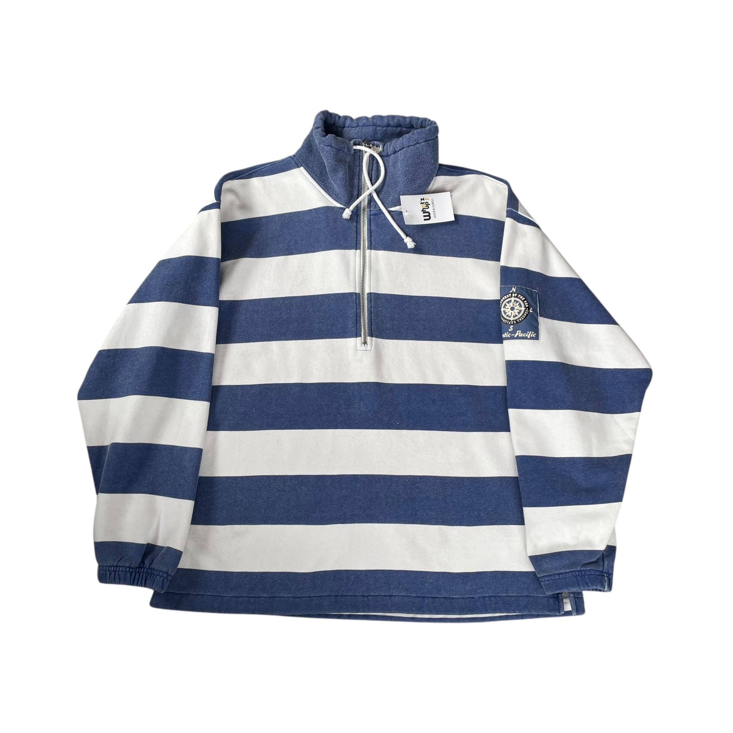 90s old GAP " border " half zip sweat pullover