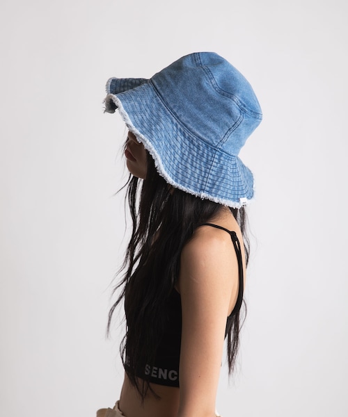 FRINGE LONG BRIM DENIM BAGUETTE HAT［SCH015］