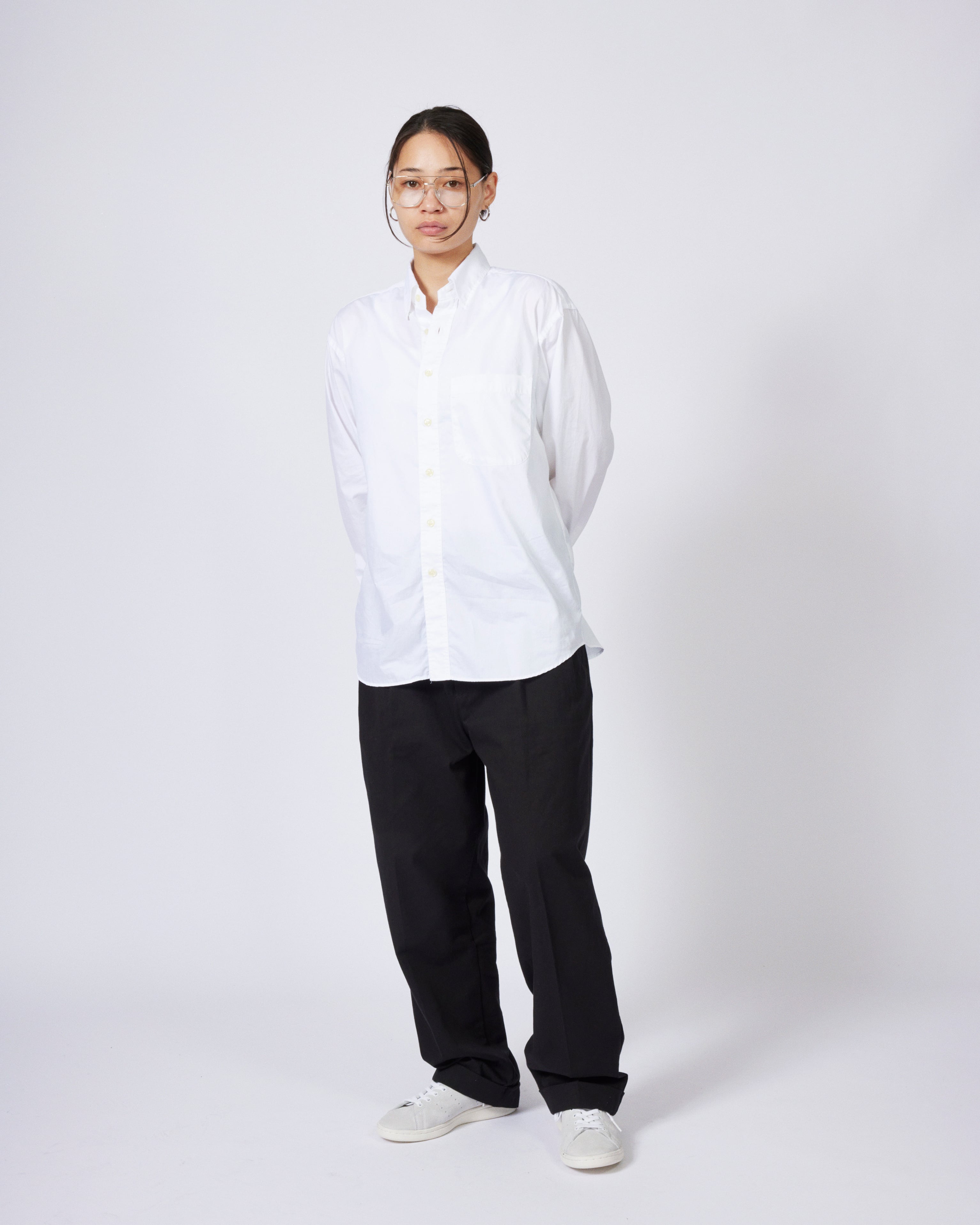 everyone 2tuck chino trousers (BLACK) | everyone