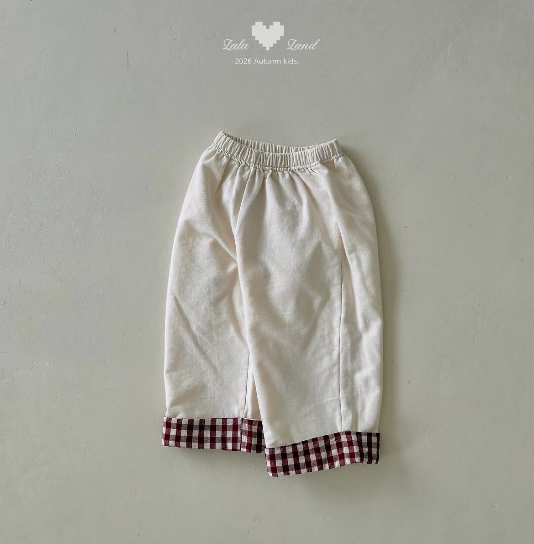 送料無料【予約】/ kidsチェック配色パンツ /lalaland