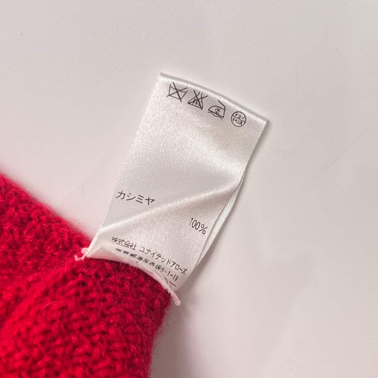 カシミヤ100% UNITED ARROWS ユナイテッドアローズ ウール ニット セーター /レッド レディース