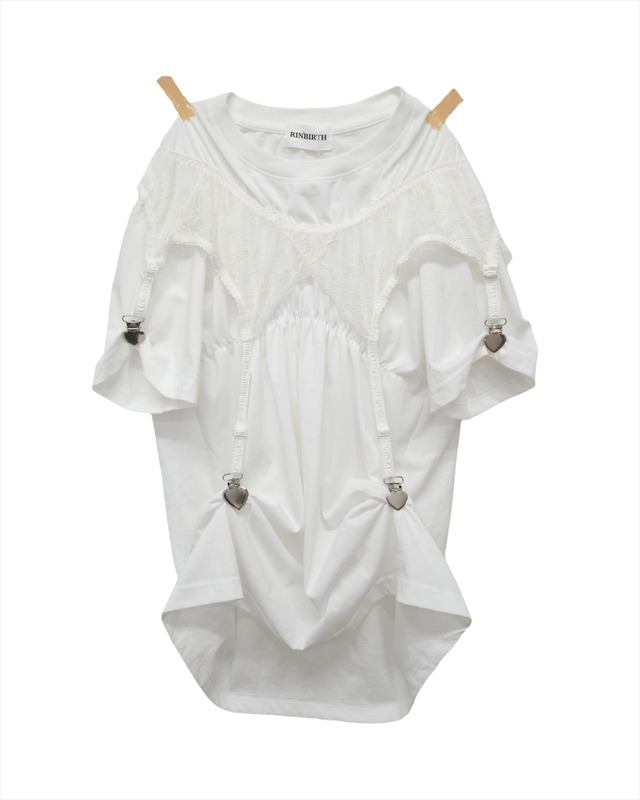 【RINBIRTH】Lace Garter T-shirt 40021