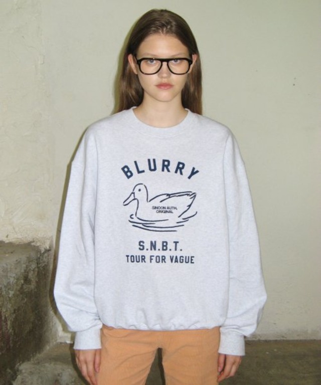 [SINOON] BLURRY DUCK SWEATSHIRT (MELANGE GREY)