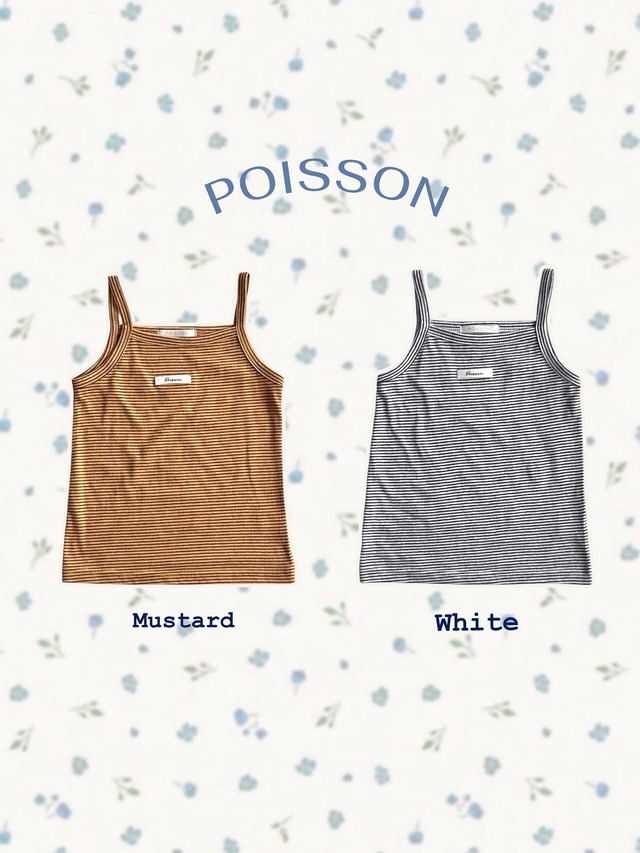 [予約] POISSON - stripe camisole ( mustard / white )