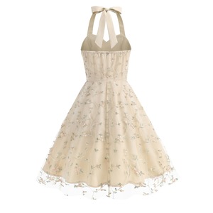 スプリング・メドウ・ミスト  フラワー刺繍ドレス　M25175