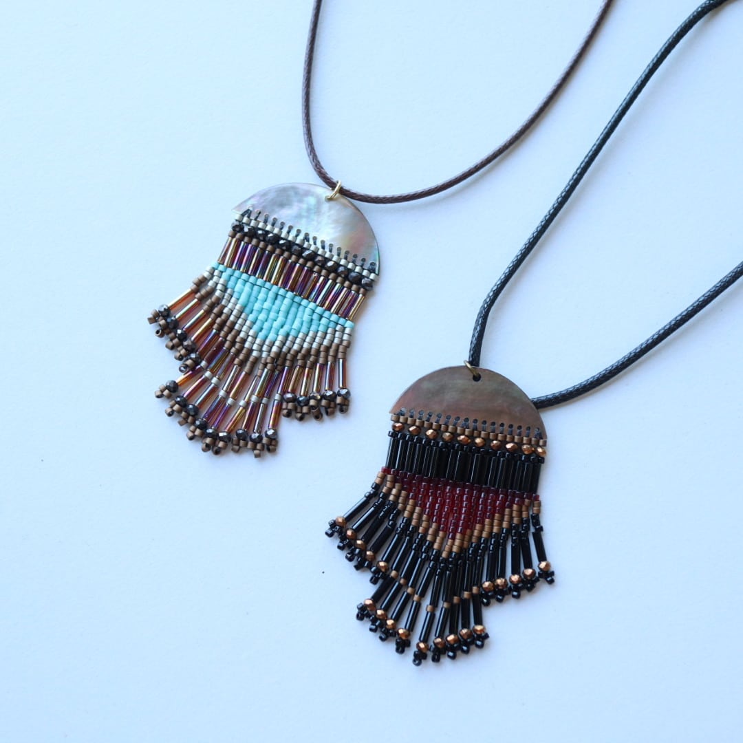 BEADED DNA ネックレス champagne