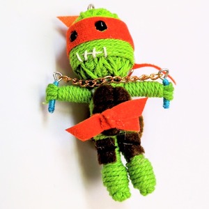 再入荷！☆【 Teenage Mutant Ninja Turtles ( ティーンエイジ ミュータント ニンジャ タートルズ ) オレンジ ミケランジェロ 】 Voodoo doll KeyHolder / ブードゥー人形 / 身代わり人形 /お守り人形  〚アメリカン雑貨 アメトイ〛