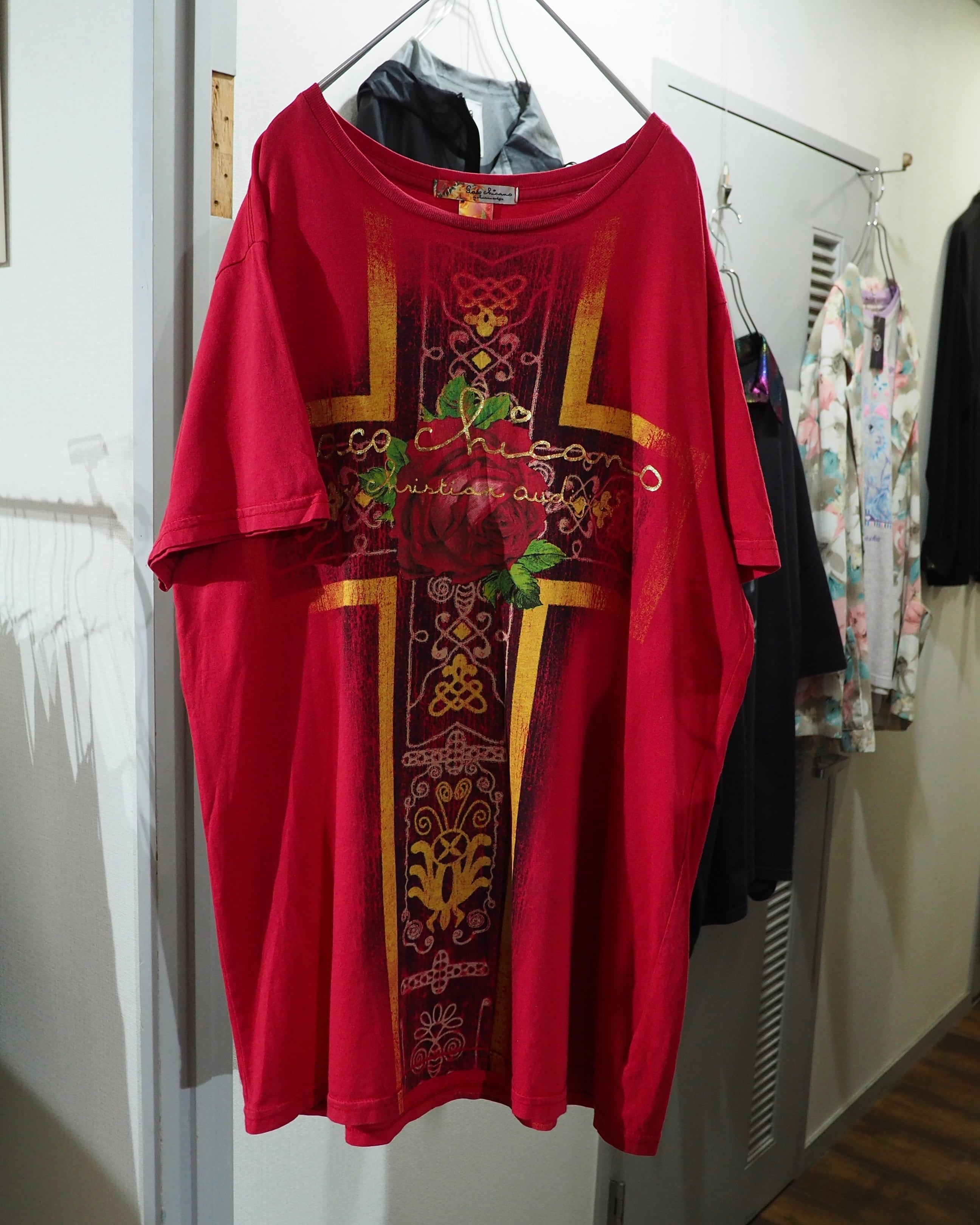 " Christian Audigier ‐ 聖母マリア " Virgin Mary Both sides Printed SS Tee ( Made in USA )