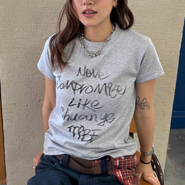 lettering logo short-sleeve tee　レタリングロゴ半袖ティー　J2071