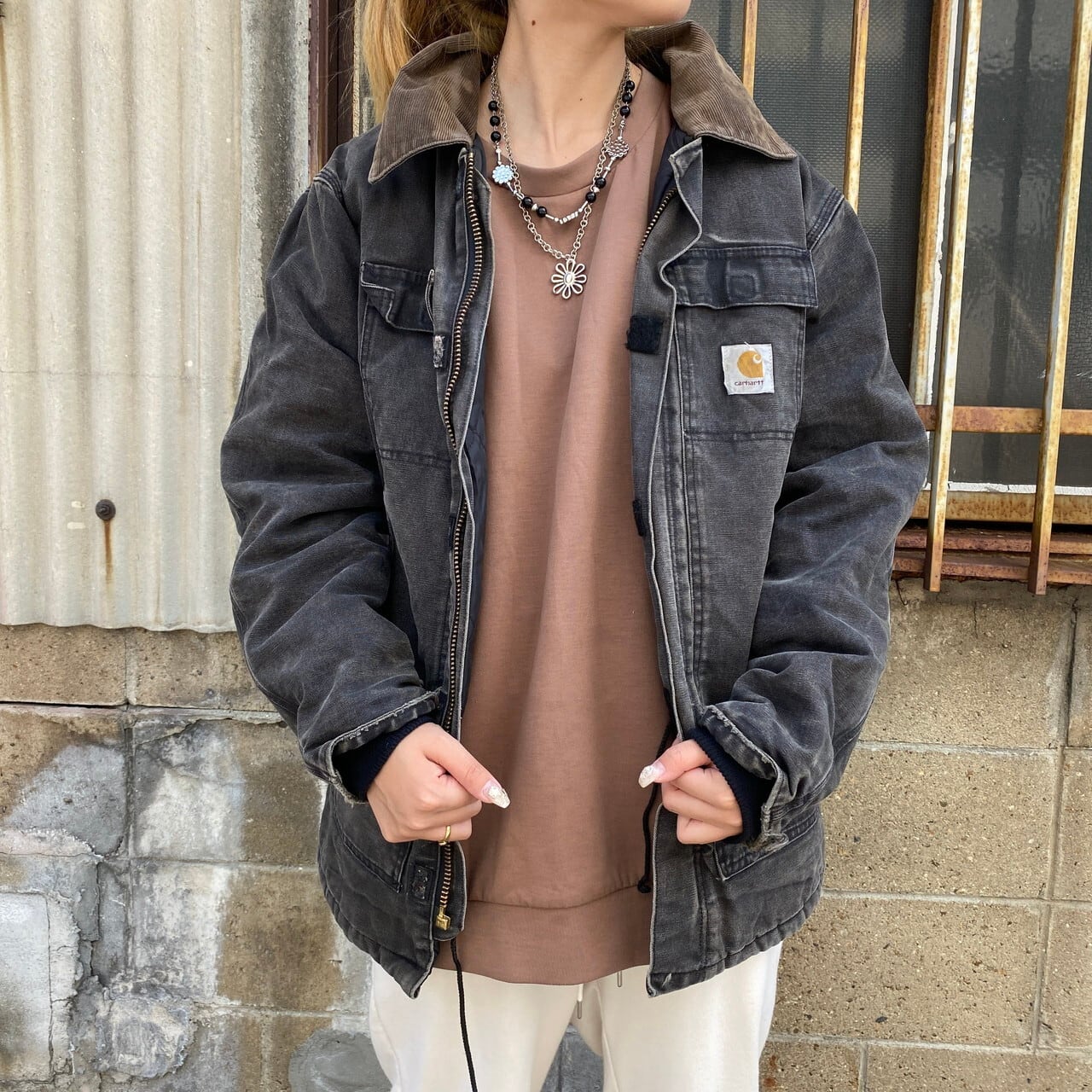 90年代 USA製 Carhartt カーハート C03 ARCTIC COAT ダック キャンバス ワークジャケット キルティングライナー  メンズXL相当 古着 ブラック　90ｓ ヴィンテージ ビンテージ【ワークジャケット】 | cave 古着屋【公式】古着通販サイト