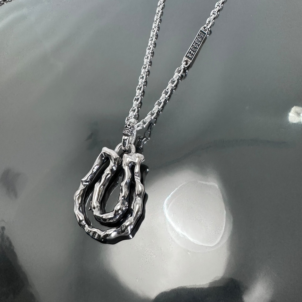 OPEN HORSESHOE LARGE #2 with GODSIZE® I.D. TAG NECKLACE XL / オープンホースシューラージ#2ネックレス ゴッドサイズ® I.D.タグXL