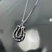 OPEN HORSESHOE LARGE #2 with GODSIZE® I.D. TAG NECKLACE XL / オープンホースシューラージ#2ネックレス ゴッドサイズ® I.D.タグXL