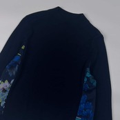 Paul Smith ポールスミス ハイゲージ  切替 デザイン  長袖 ウール ニット セーター M/ネイビー レディース
