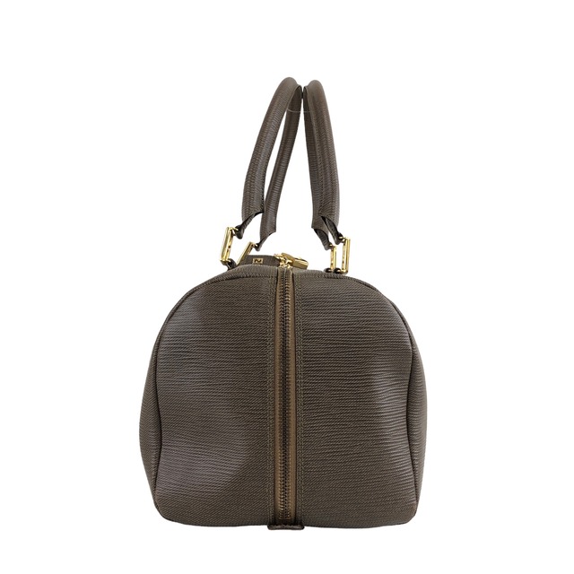 FENDI フェンディ FFロゴ レザー ボストンバッグ ハンドバッグ ブラウン vintage ヴィンテージ オールド wwmztn