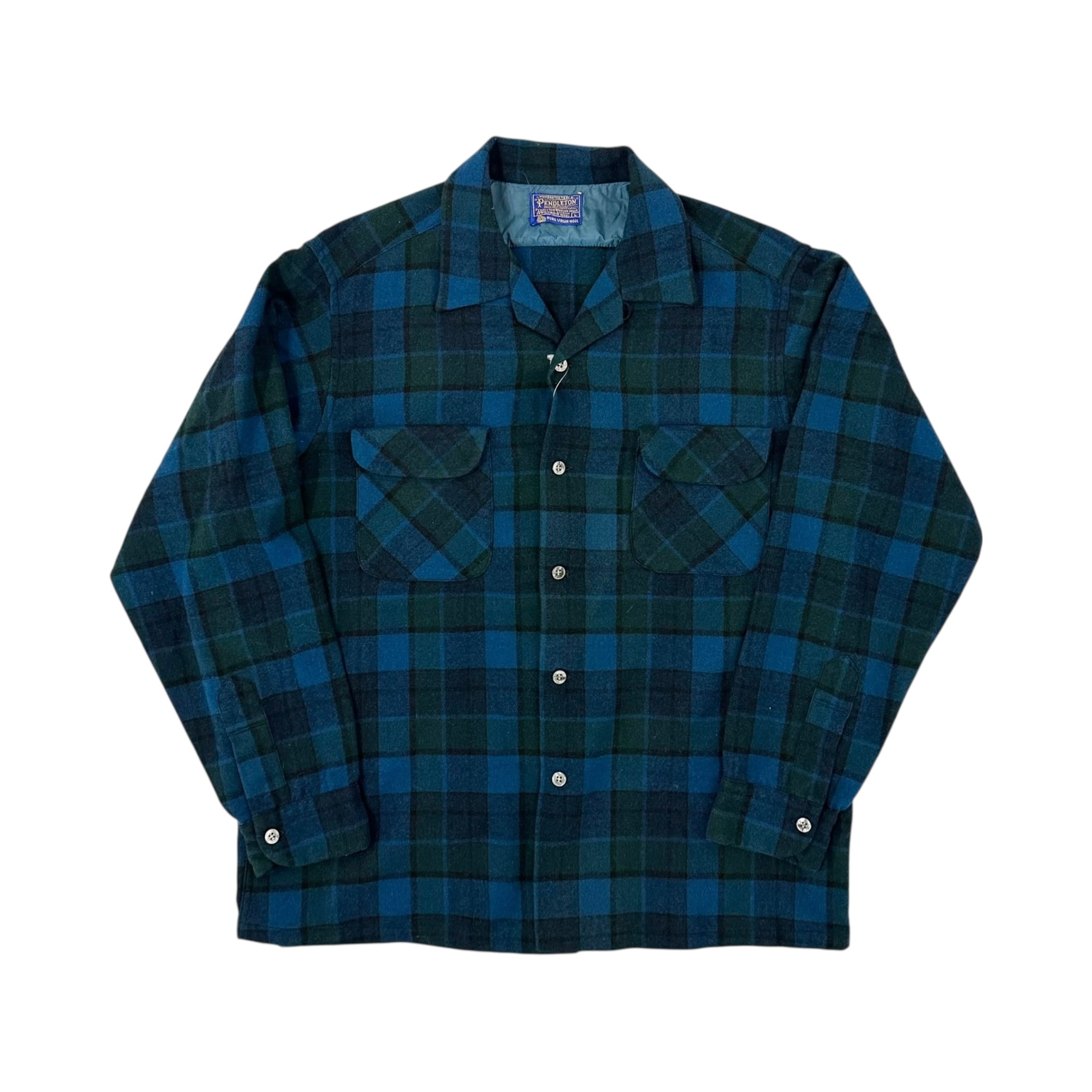 青系超良配色60s pendleton ボードシャツ　Mサイズ 60's PENDLETON Board Shirt 青×緑 | BerBerJin Yuhodo