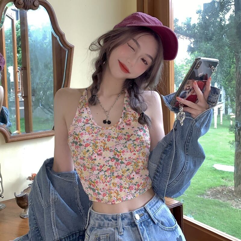 サマースタイルスタンダードフローラルショートコート レディース レトロ 夏物 花柄 ピュア ハンチェンe94974046250