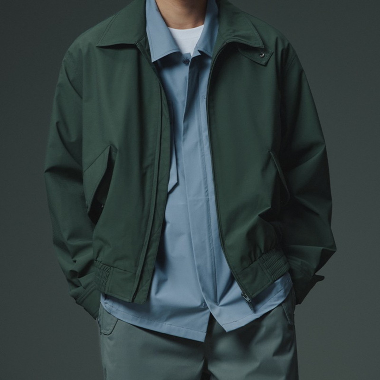 シンプルベーシックハリントンジャケット　963