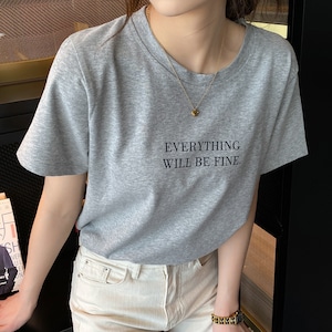英字ロゴ 半袖 Tシャツ レディース 春夏 韓国 トップス おしゃれ 大人 かわいい きれいめ カジュアル フェミニン 大人可愛い 大人女子