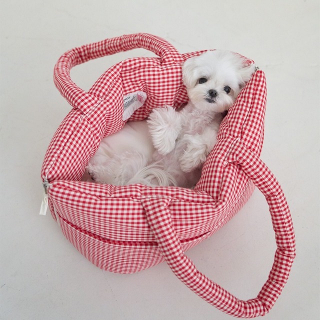 【予約】[aperty] wide bag（plaid red）