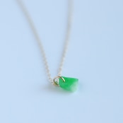 翡翠を自由気ままに日頃使い！ K10YG Kakeraネックレス A貨翡翠 jd_ne1157