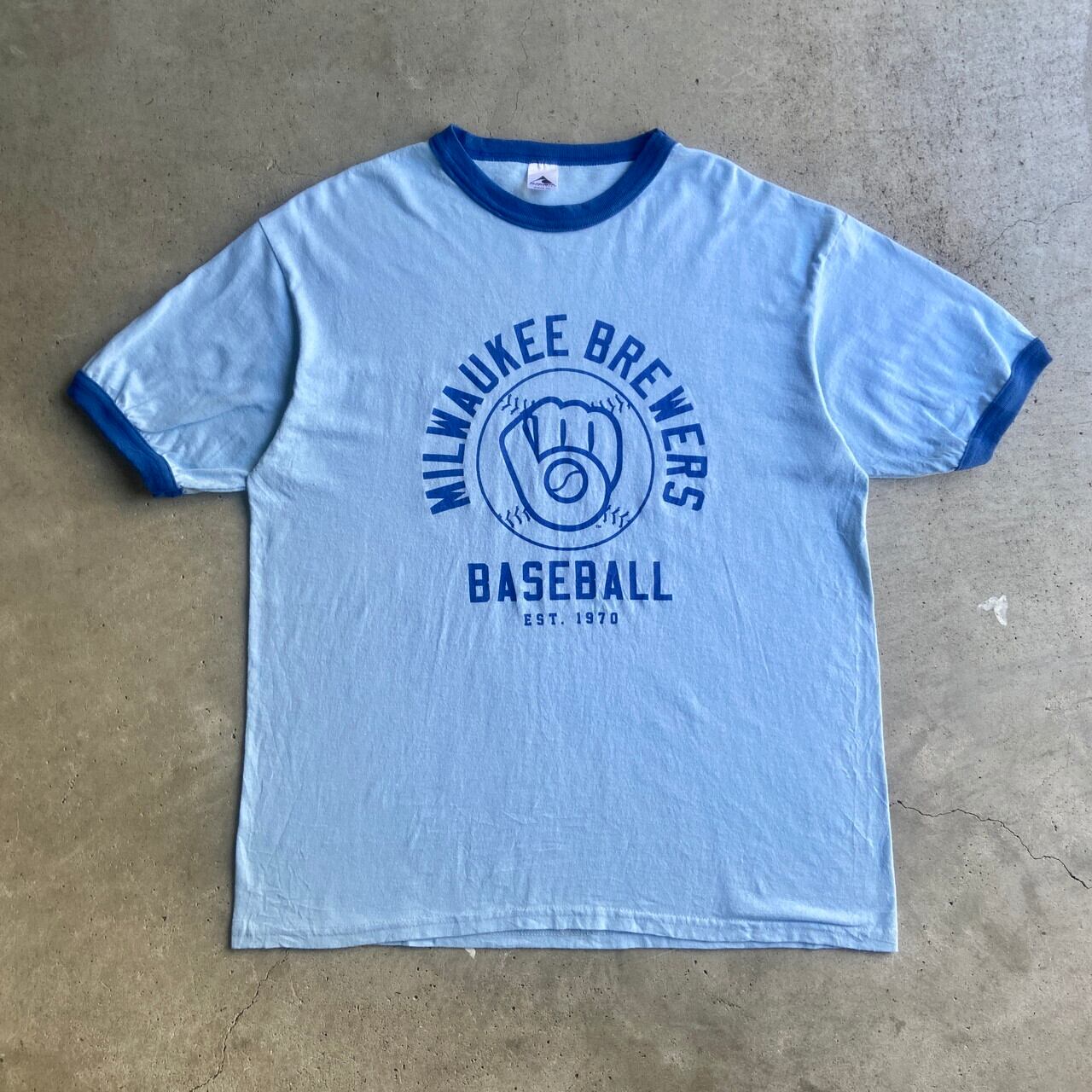 MILWAUKEE BREWERS チームロゴ プリント リンガーTシャツ ...