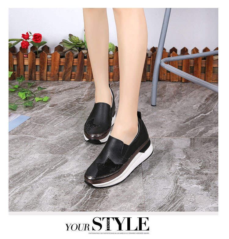 スター厚底スリッポン 厚底 スニーカー 黒 韓国 レディース 人気 おすすめ 可愛い 白 スリッポン 星 星柄 1495 Sayurio レディースアパレル ファッション プチプラ アラサー アラフォー