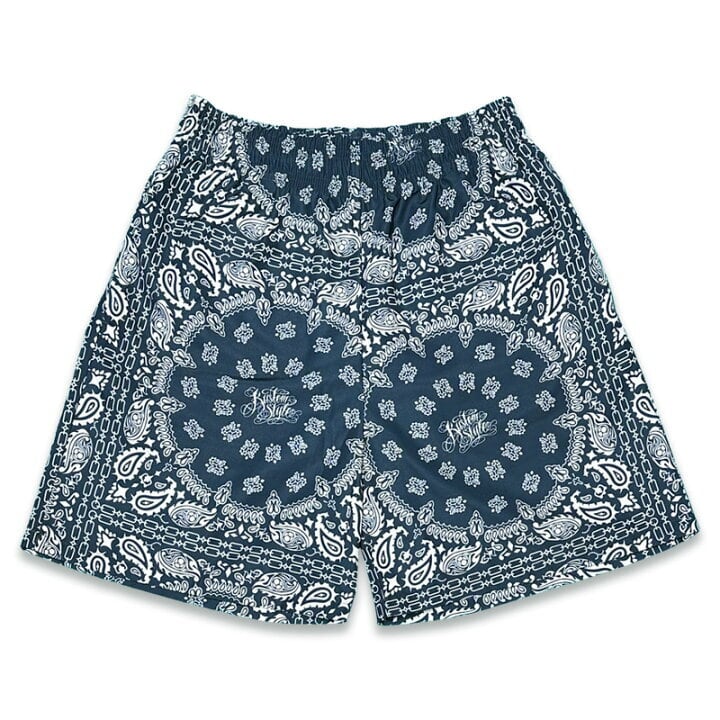 KUSTOMSTYLE -NORM BANDANA- BOARD SHORTS (Navy)) | Addiction Store