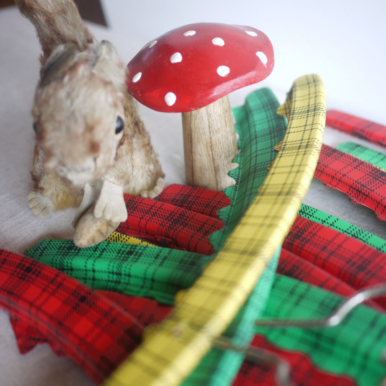 ドイツヴィンテージ チェック柄ハンガー