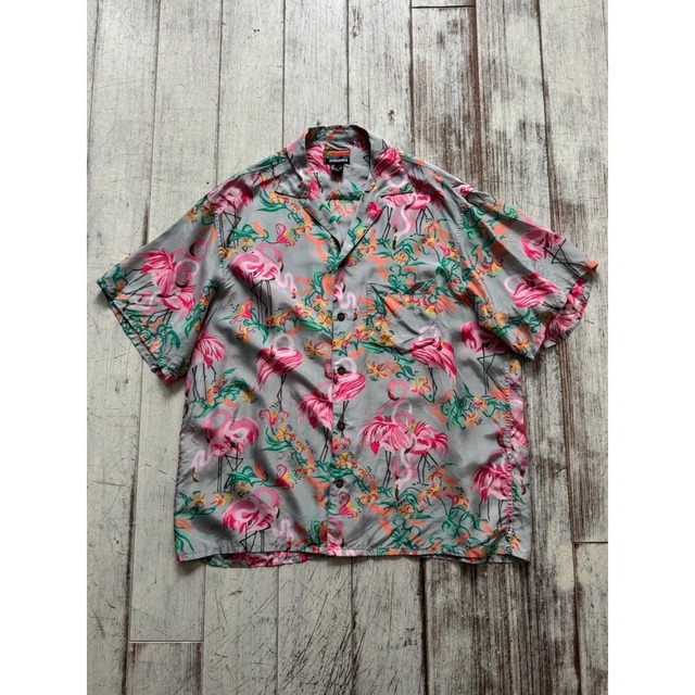 -pataloha- 80's flamingo design aloha shirt