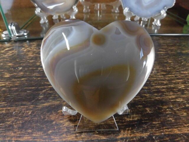【瑪瑙カービング】　ハート瑪瑙　no.4