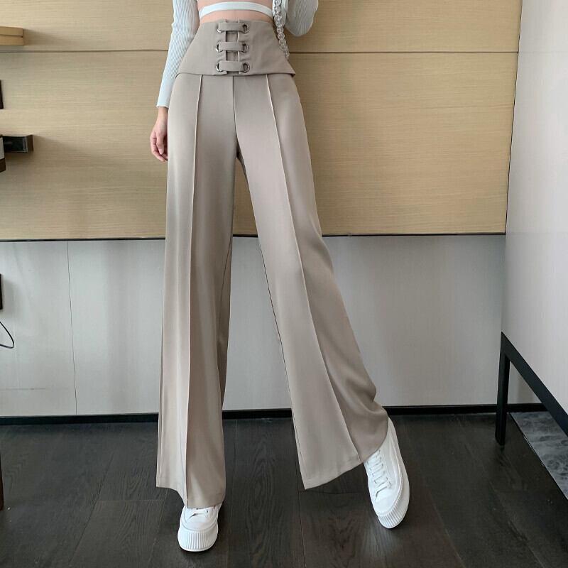 ウェストパンツ サマー薄手ブラックカジュアル 夏物 ガールズファッション53062602615