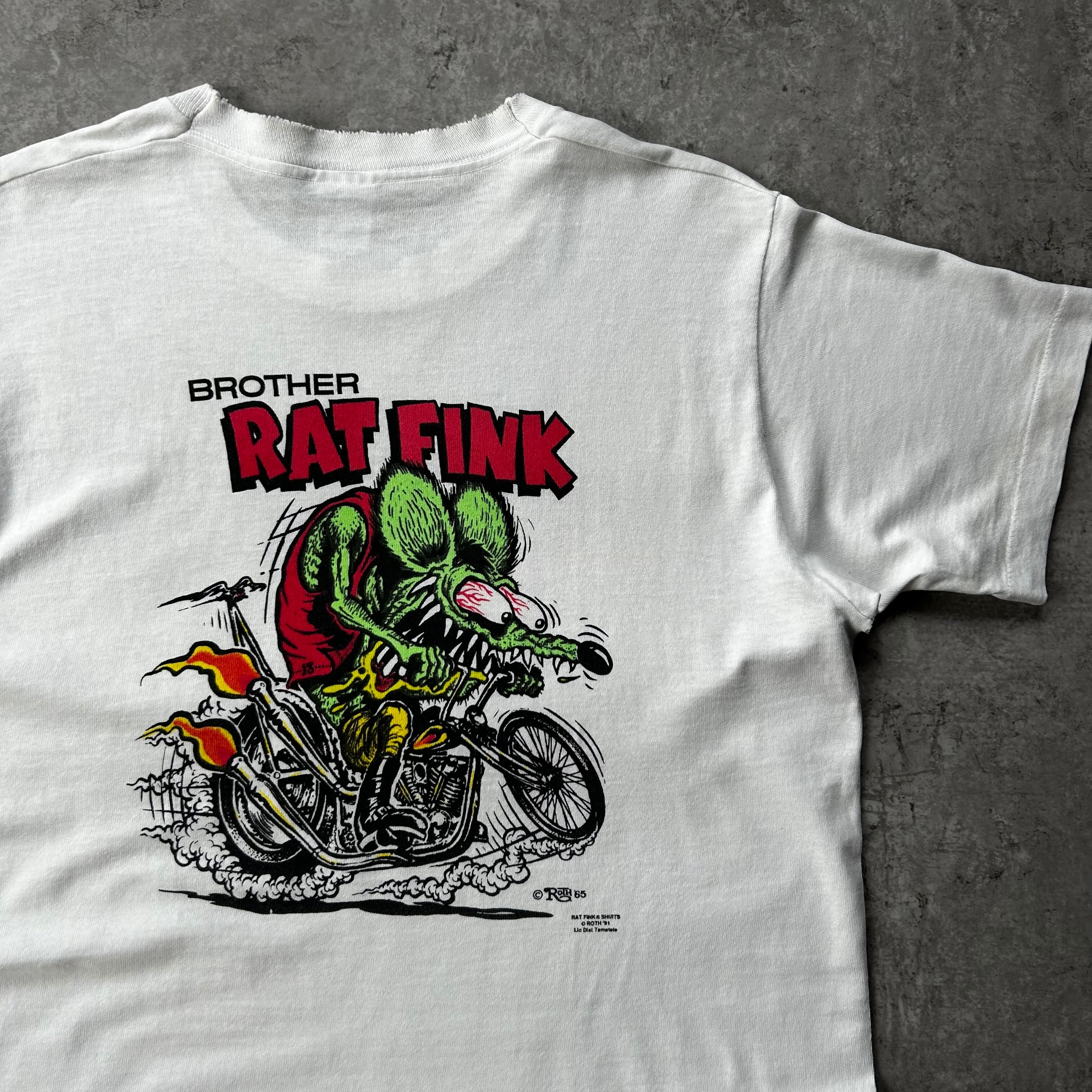 90s フルーツオブザルーム tシャツ ラットフィンク 白 M エドロス
