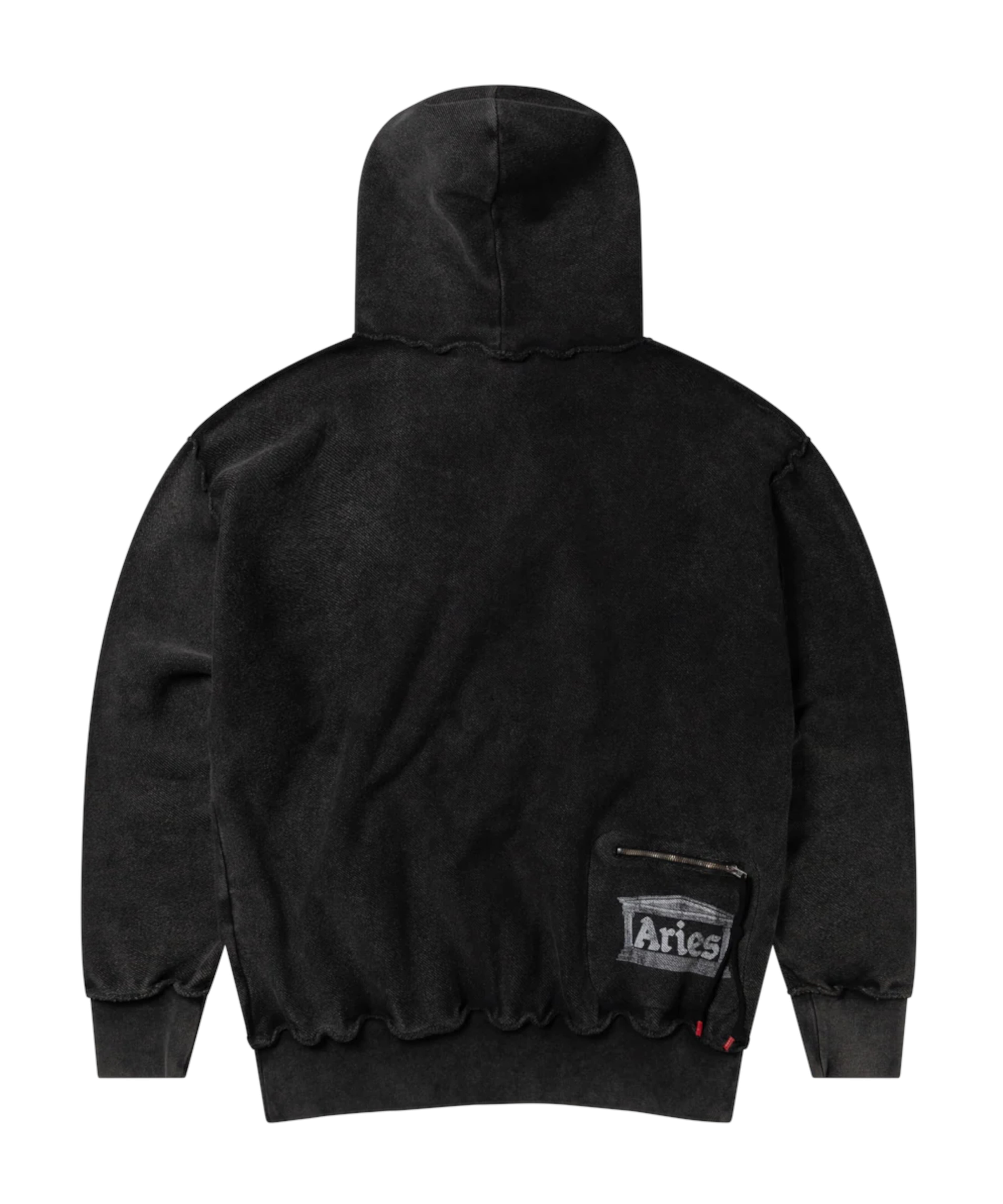 Aries / AR20028.04 AGED REVERSO TEMPLE ZIP THOUGH HOODIE (BLACK