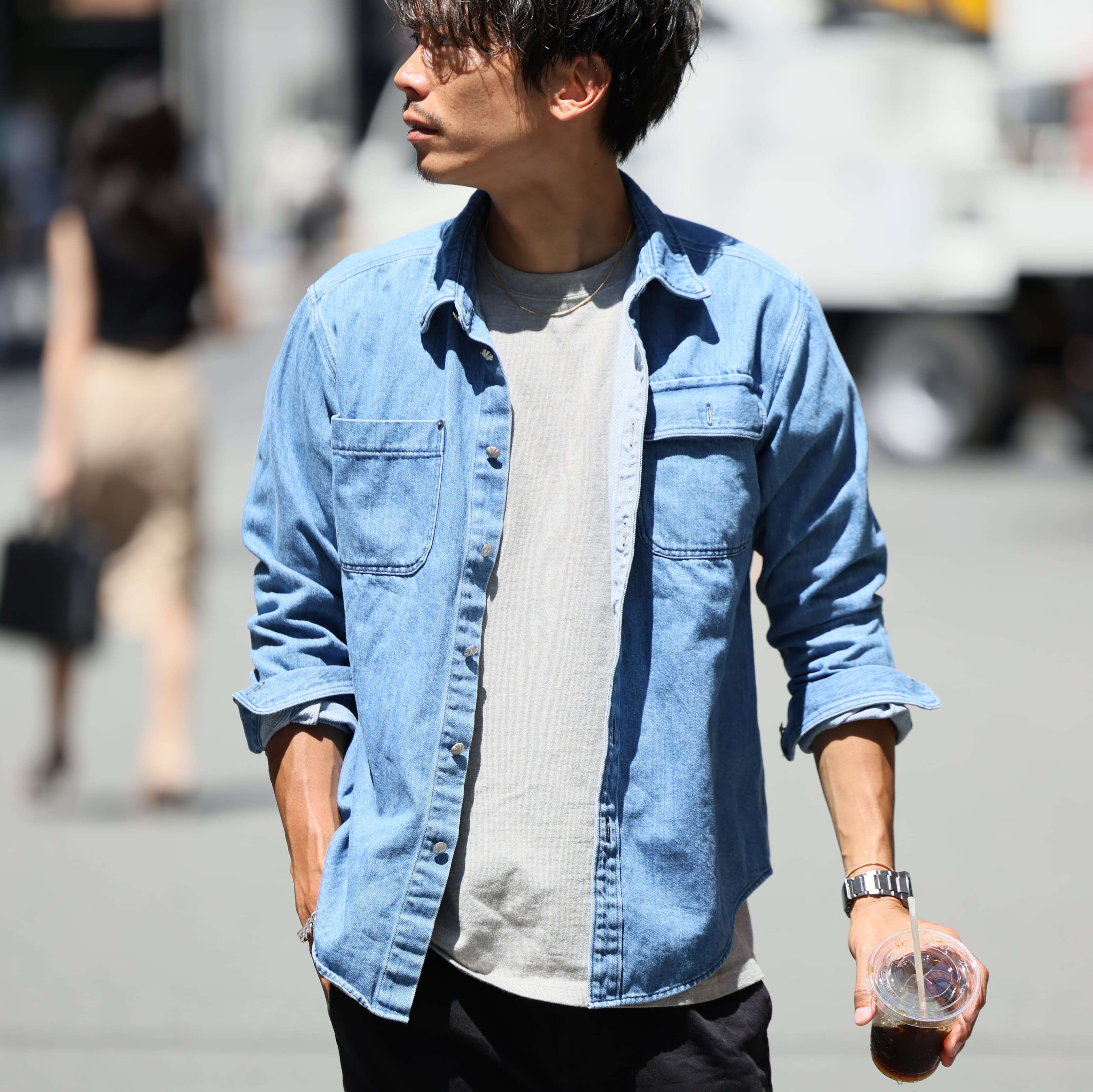 綺麗に着れる『ブルーデニムシャツ』9オンス | 「Japan Made屋」公式