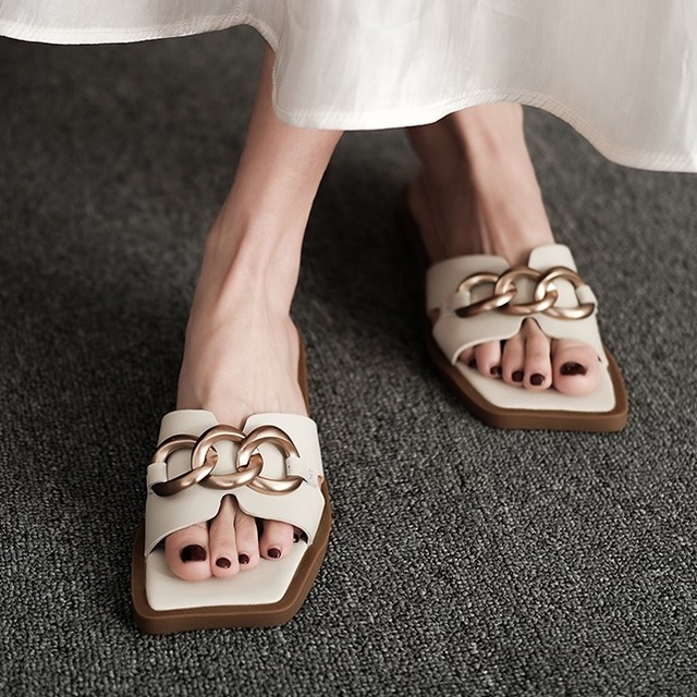 gold buckle flat sandal（2color）＜s1035＞