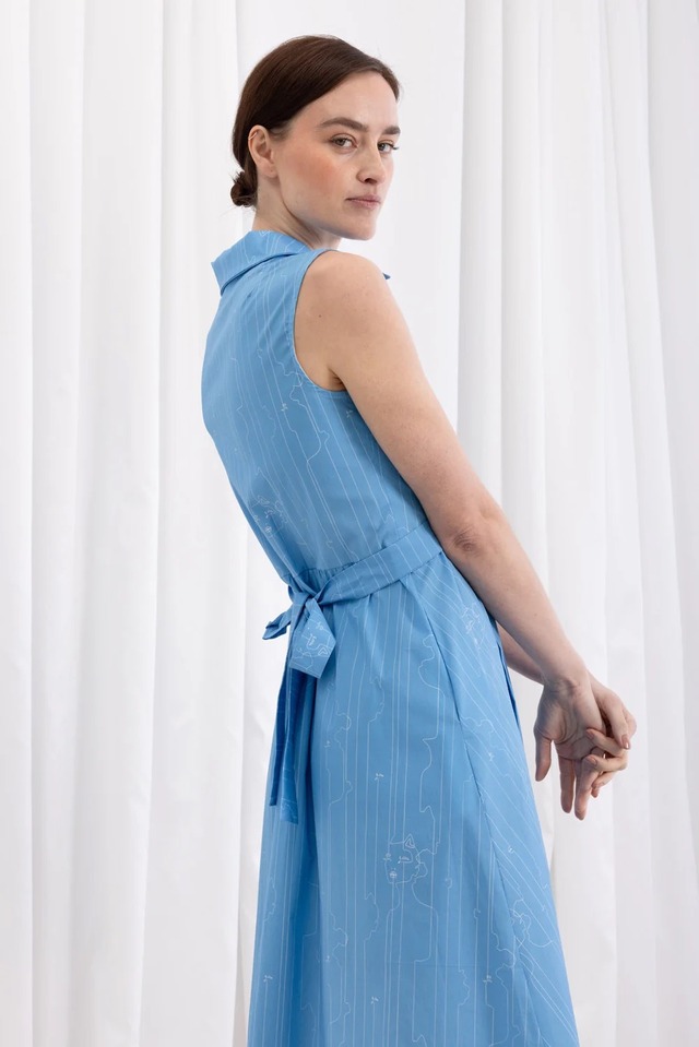KATWOMAN PRINT DRESS - BLUE