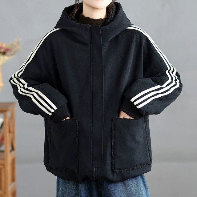 SHERPA FLEECE REVERSIBLE HOODED FULLZIP JACKET 3colors M-15256