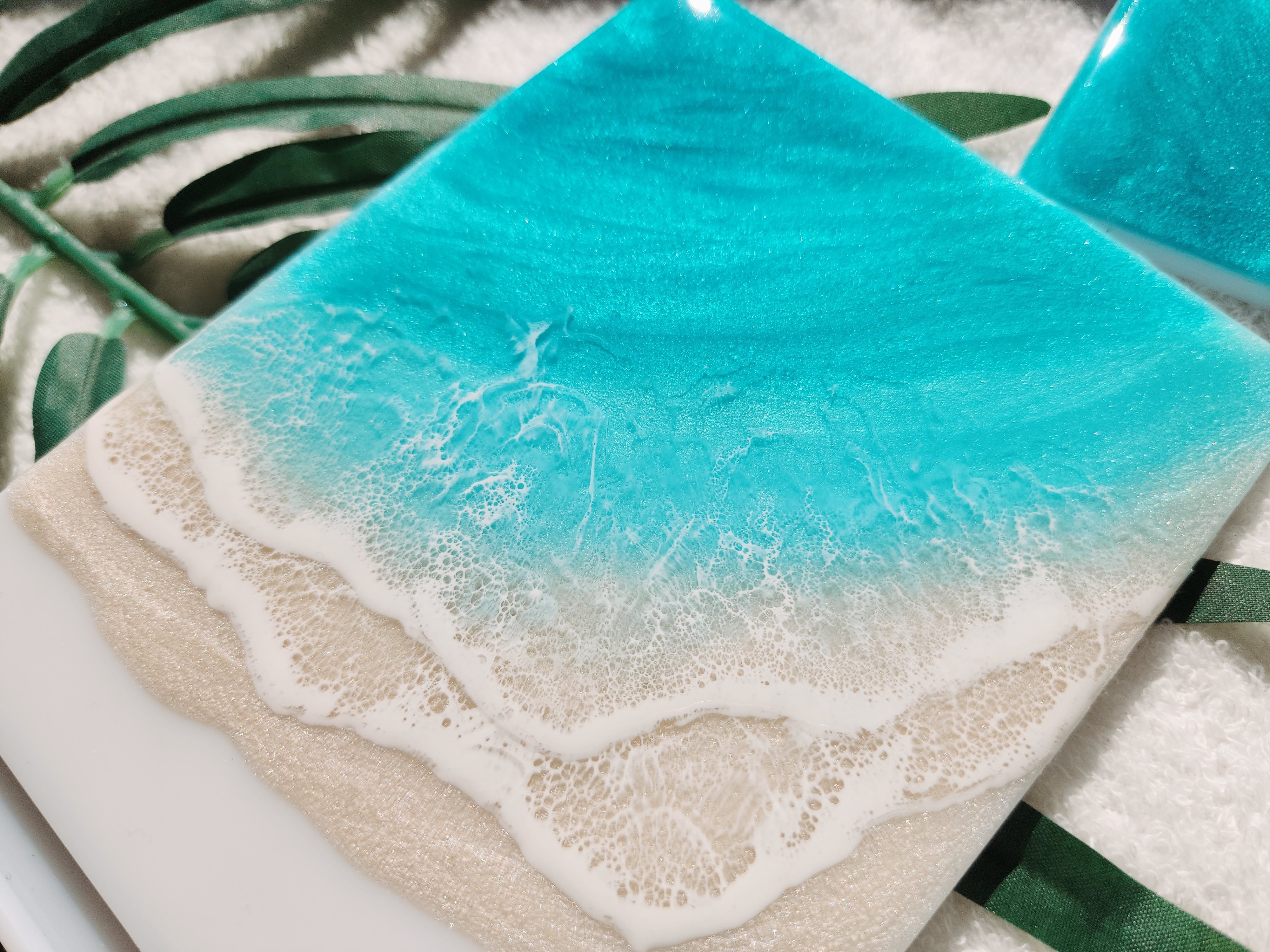 376.オーシャンレジンアート コンパクトミラー大 | Leaf Edgez