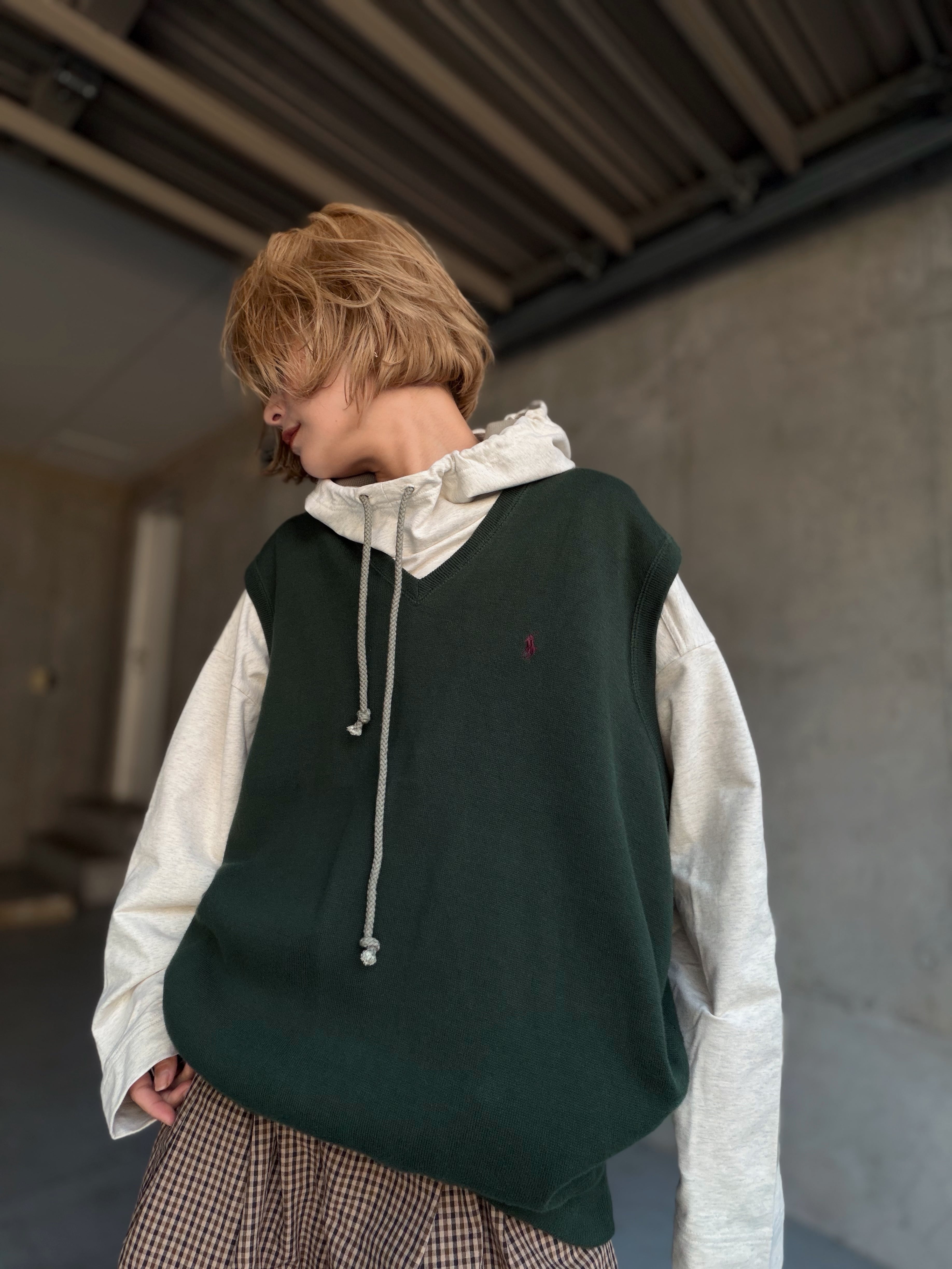 (KN615)POLO GOLF v-neck cotton knit vest